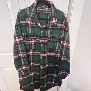 Green Flannel Shacket